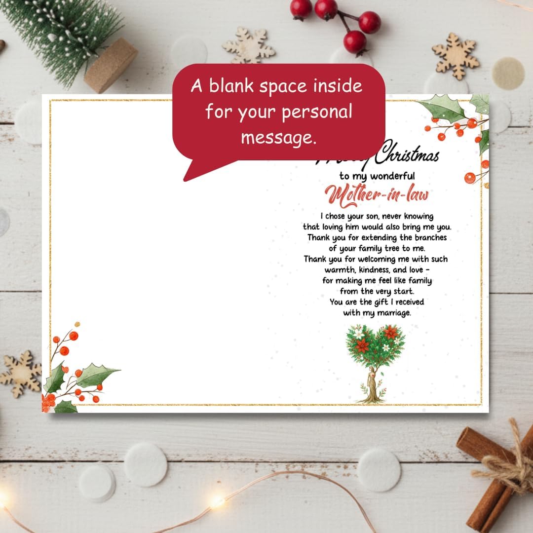 Christmas Card for Mother-in-Law from Daughter-in-Law – Thoughtful Holiday Greeting with a Heartfelt Festive Message