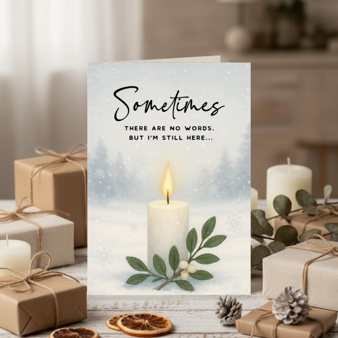 Christmas Sympathy Card with Envelope – Thinking of You Greeting for the First Holiday After Losing a Loved One