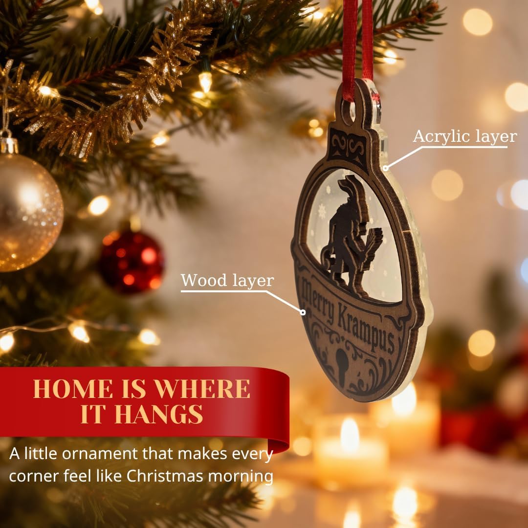 Krampus Ornament, Shatterproof Krampus Bell Ornaments, Gothic Christmas Decoration for Christmas Tree, Gift for Friends, Unique Gift for White Elephant