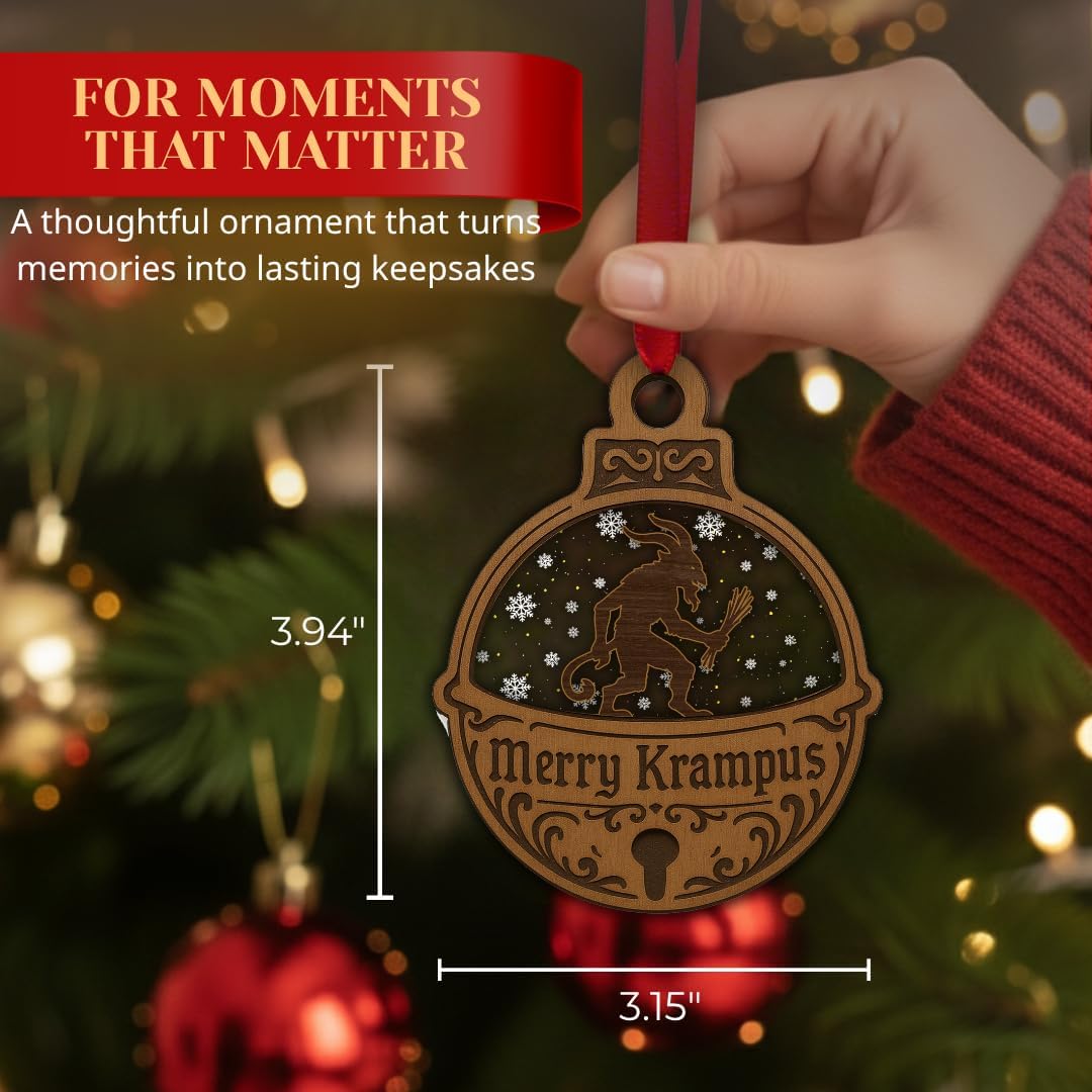 Krampus Ornament, Shatterproof Krampus Bell Ornaments, Gothic Christmas Decoration for Christmas Tree, Gift for Friends, Unique Gift for White Elephant
