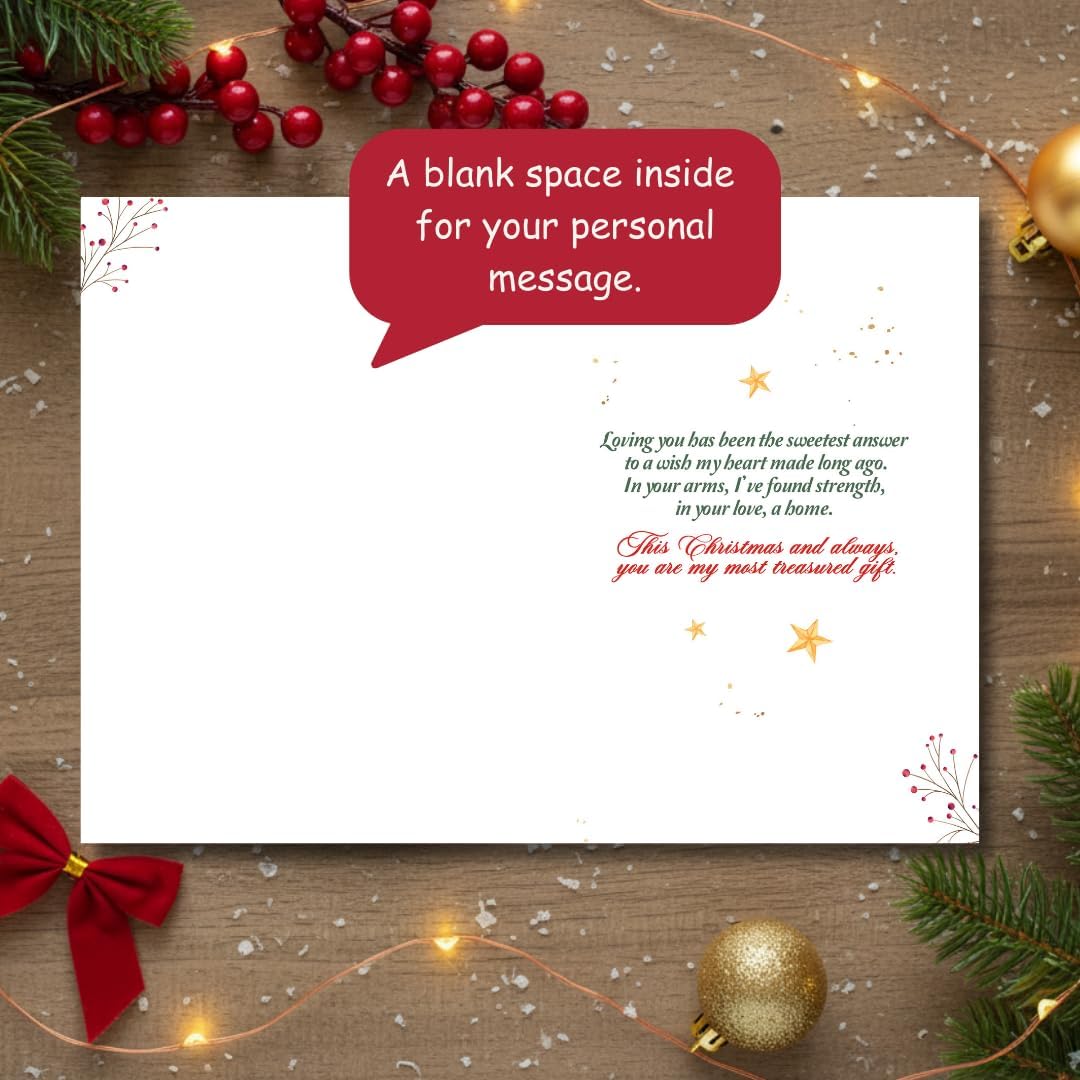 Romantic Christmas Card for Husband from Wife – Heartfelt Love Message with Premium Envelope