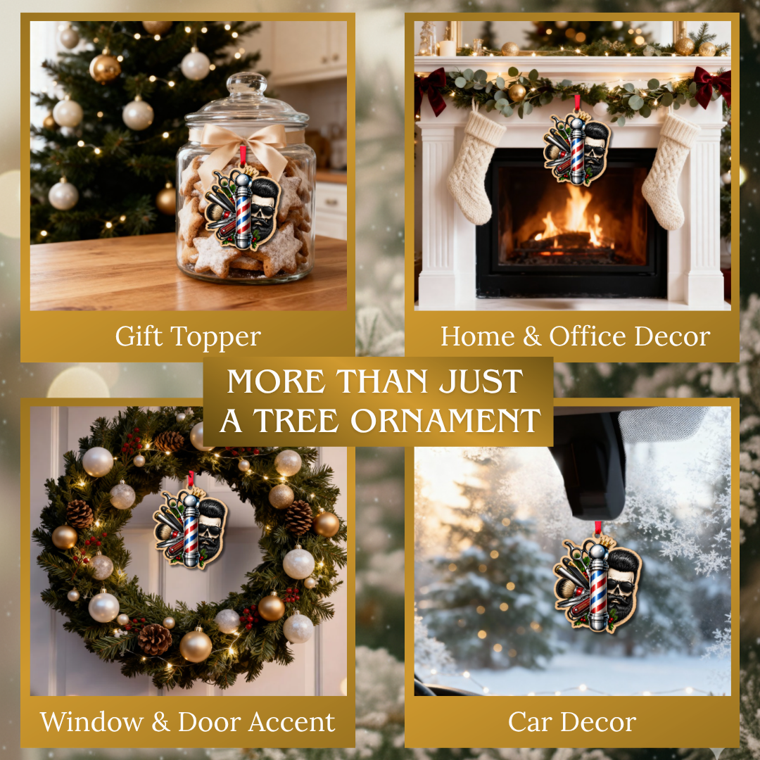 Barber Ornament for Hairstylists, Christmas Tree Decoration, Holiday Hanging Decor, Gifts for Men and Women