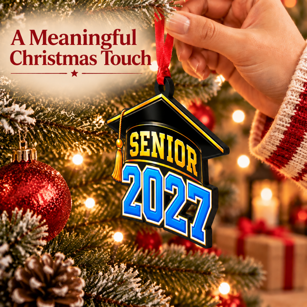 Senior 2027 Christmas Ornament, Wood Christmas Tree Decoration, Holiday Gift for Collectors & Holiday Decor Lovers