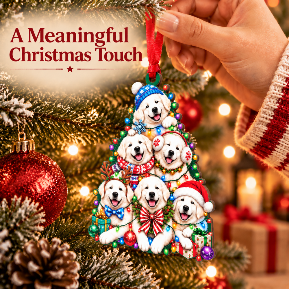 Great Pyrenees Christmas Ornament, Wood Christmas Tree Decoration, Holiday Gift for Collectors & Holiday Decor Lovers