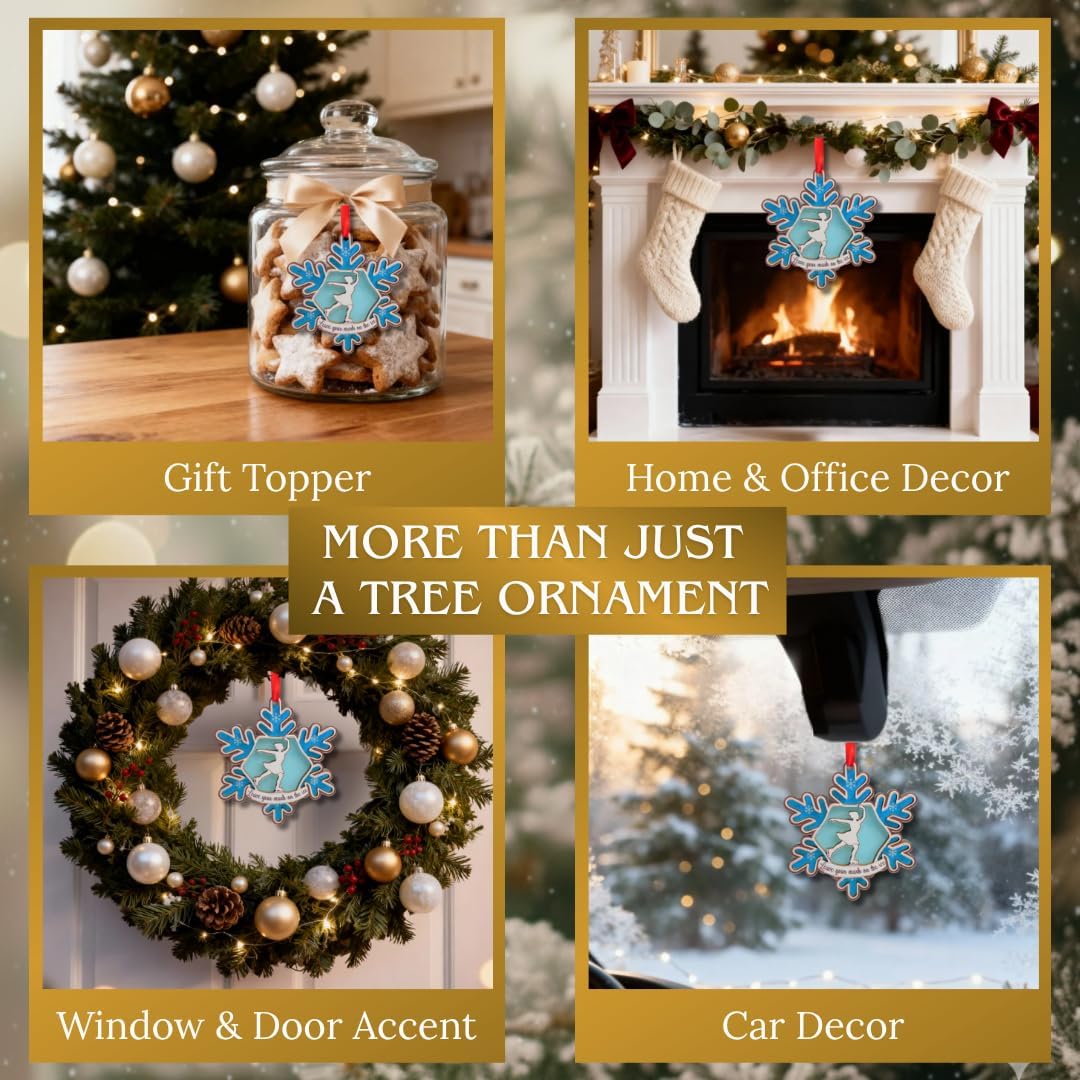 Ice Skating Ornament, Ice Skate Ornaments for Christmas Tree, Sparkles Ice Skating Keepsake Gifts for Mom, Grandma, Women, Girls, Sisters, Hanging Ornament Xmas Tree Decor