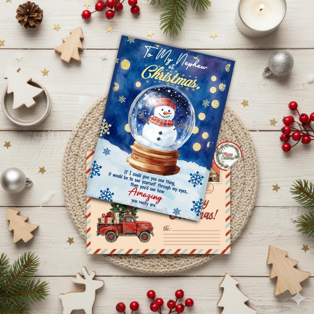 Christmas Card for Nephew with Premium Envelope – Heartfelt Holiday Greeting and Thoughtful Family Keepsake