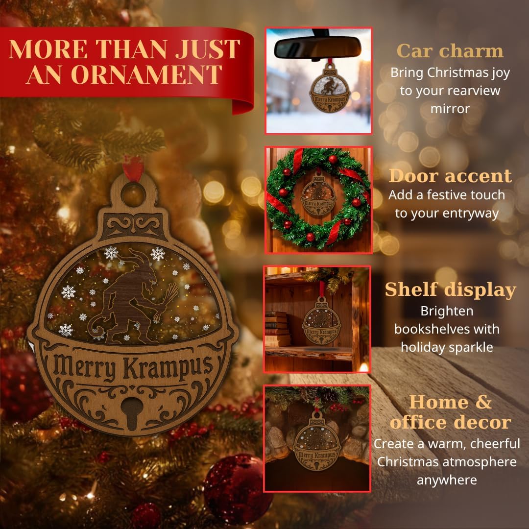 Krampus Ornament, Shatterproof Krampus Bell Ornaments, Gothic Christmas Decoration for Christmas Tree, Gift for Friends, Unique Gift for White Elephant