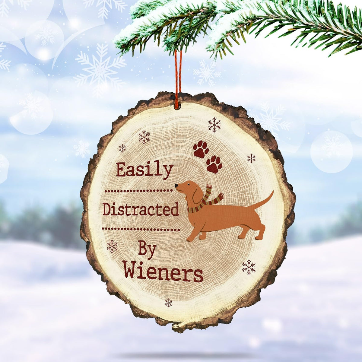 Dachshund Christmas Ornament, Wiener Dog Tree Decoration, Cute Dog Lover Keepsake Gift for Women and Pet Owners