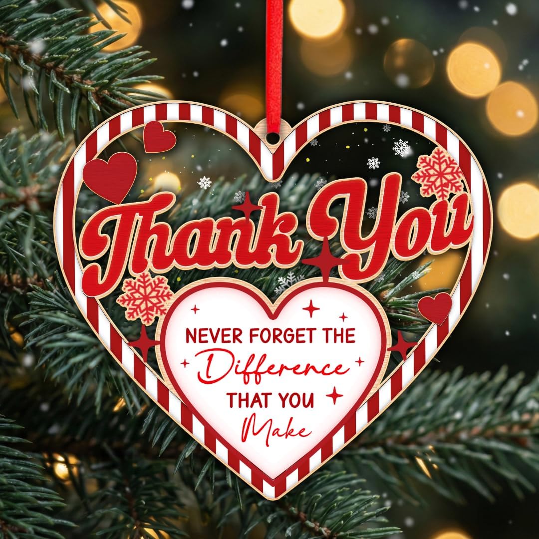 Thank You Ornament 2026, Appreciation Ornament for Teacher Coworker Boss Friend, Thank You Christmas Ornaments, Appreciation Gift for Women, Gratitude Keepsake, Christmas Tree Hanging Decoration