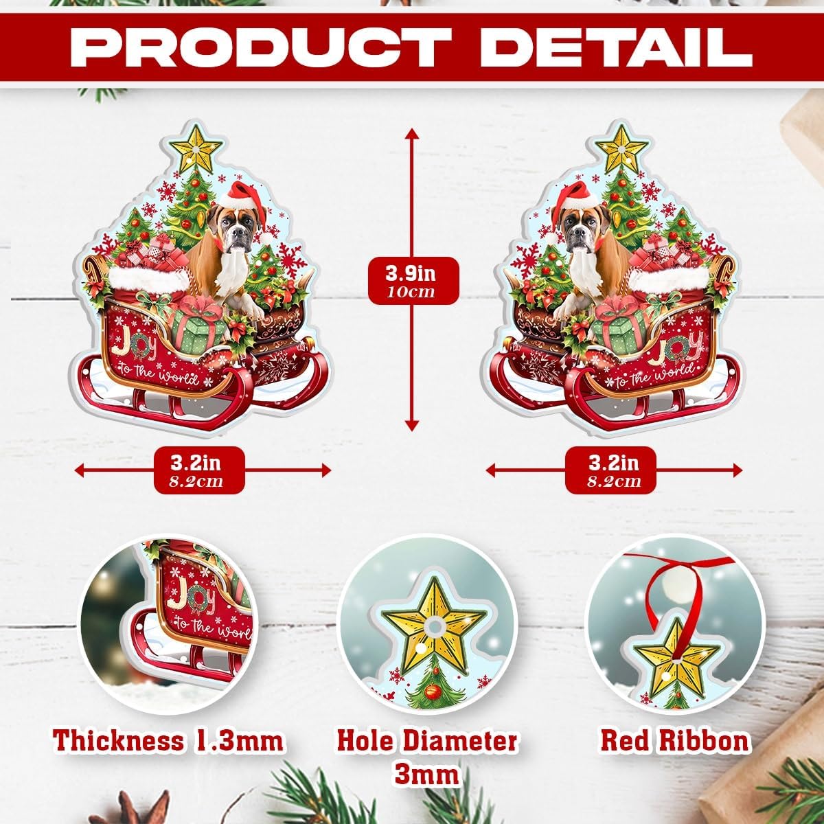 Boxer Aluminum Christmas Ornament - Dog Mom, Dad & Pet Lovers - 2024 Christmas Decoration