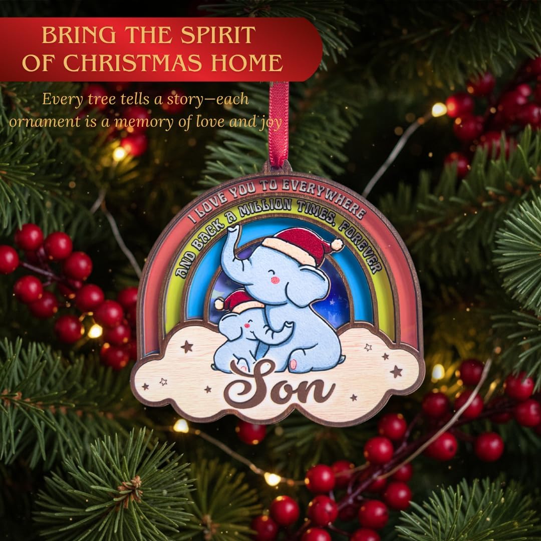 Son Ornament 2026, Son Christmas Ornament from Mom and Dad, Ornament for Sons, Keepsake Gift for Sons, Christmas Tree Hanging Decoration, Unique Xmas Gift, Home Decor