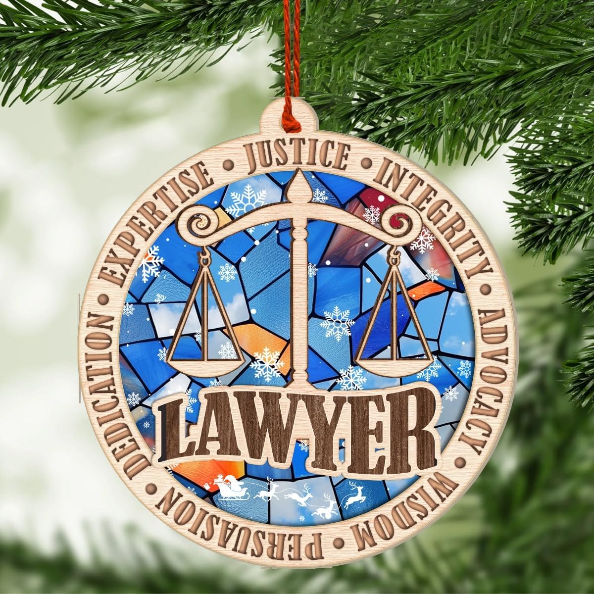 Lawyer Christmas Ornament, Law Office Tree Decor Keepsake, Holiday Gift for Attorneys and Legal Professionals