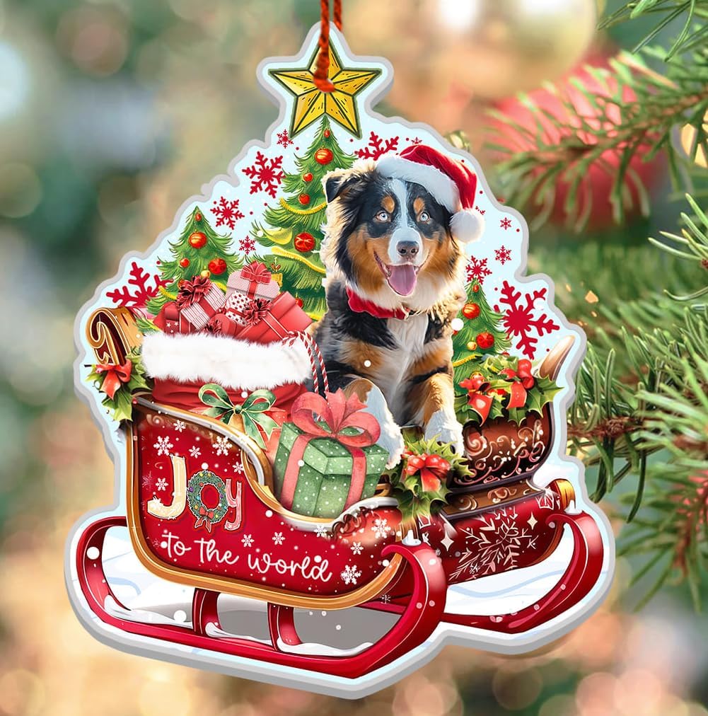 Aluminum Australian Shepherd Dog Ornament for Christmas Tree - Christmas Decor 2024 - Lovers' Gift