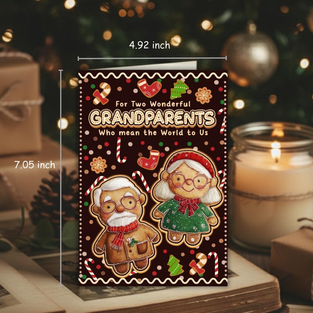 Christmas Card for Grandparents with Envelope – Thoughtful Holiday Greeting Featuring a Heartfelt Message