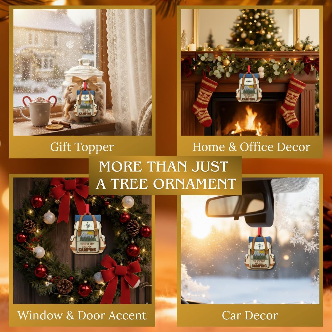 Camping Ornaments for Christmas Tree, Camping Ornament 2025, Gifts for Men, Women, Family, Friends, Gift Exchange Ideas Christmas Tree Decorations