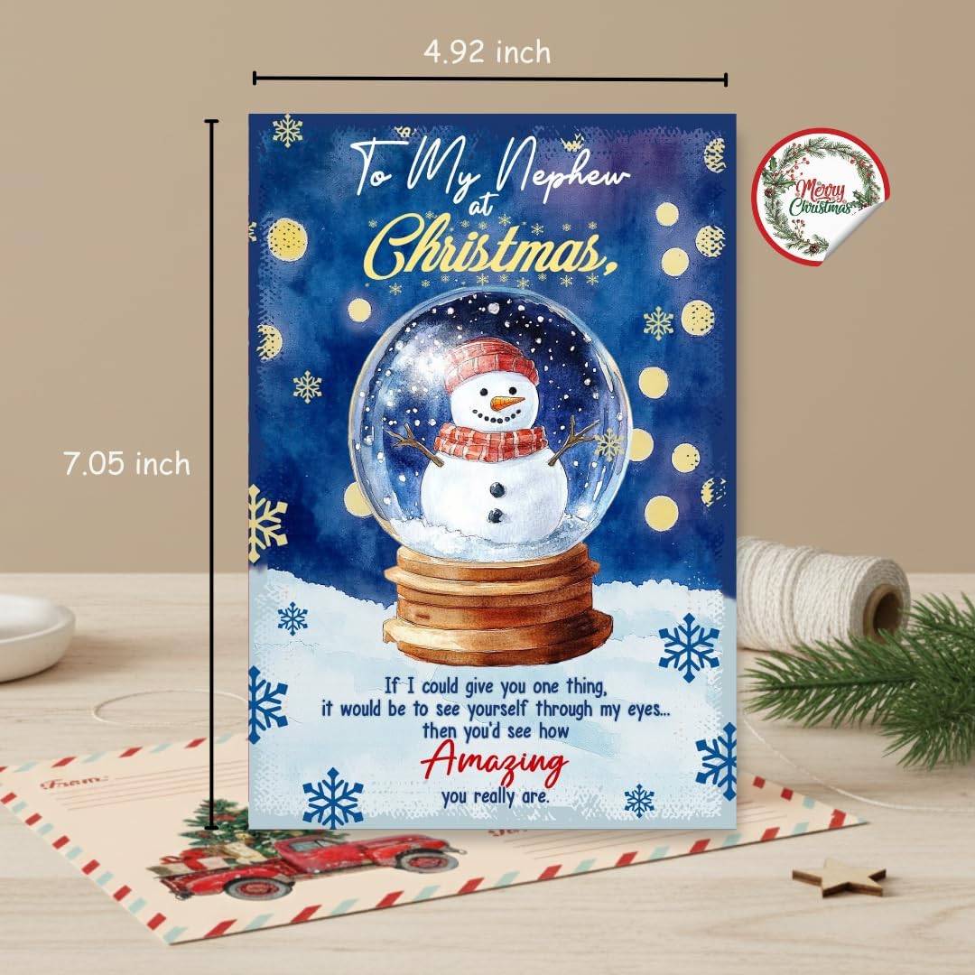Christmas Card for Nephew with Premium Envelope – Heartfelt Holiday Greeting and Thoughtful Family Keepsake