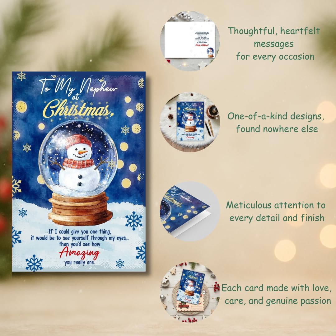 Christmas Card for Nephew with Premium Envelope – Heartfelt Holiday Greeting and Thoughtful Family Keepsake