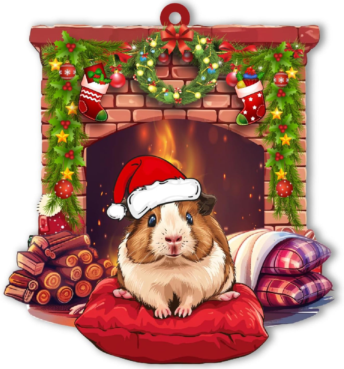 Guinea Pig Christmas Ornament, for Guinea Pig Lovers, Daughter, Son, Kids, Guinea Pig Ornament for Christmas Tree, Guinea Pig Holiday Xmas Gift