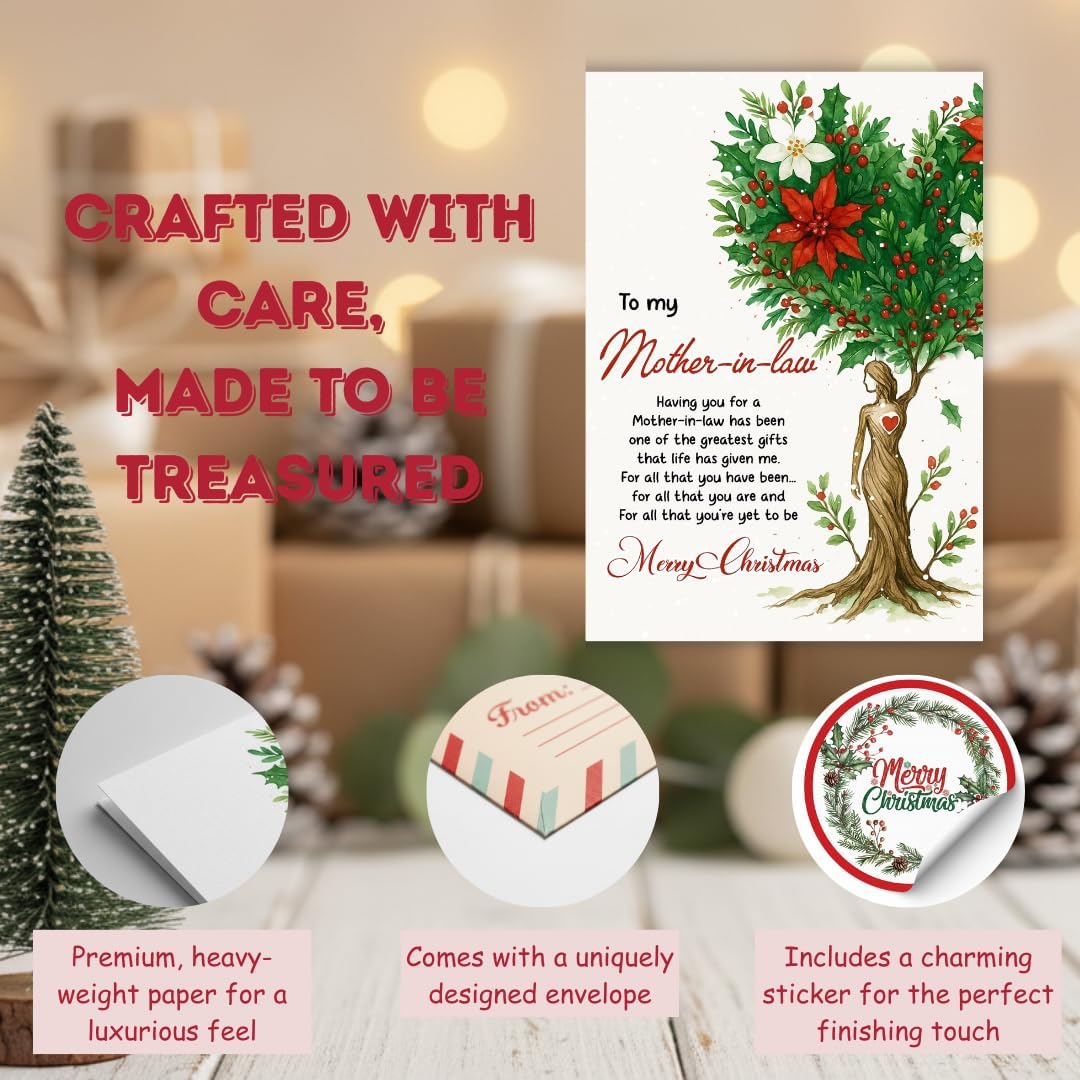 Christmas Card for Mother-in-Law from Daughter-in-Law – Thoughtful Holiday Greeting with a Heartfelt Festive Message