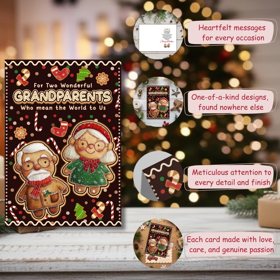 Christmas Card for Grandparents with Envelope – Thoughtful Holiday Greeting Featuring a Heartfelt Message