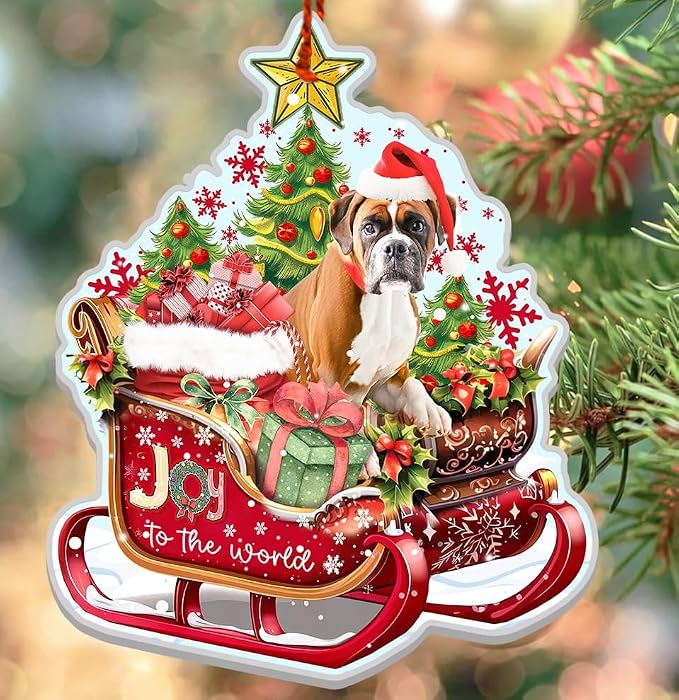 Boxer Aluminum Christmas Ornament - Dog Mom, Dad & Pet Lovers - 2024 Christmas Decoration