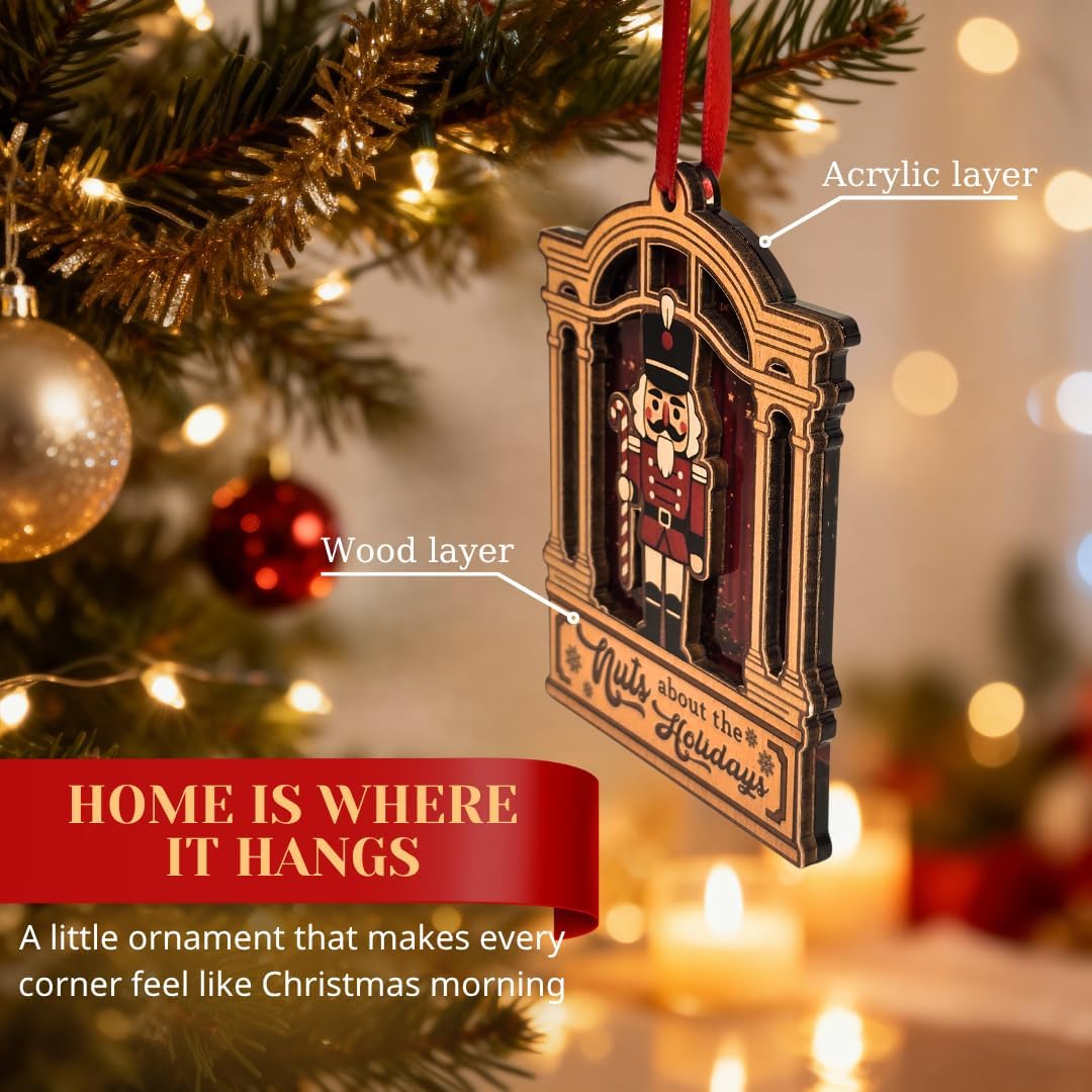 Nutcracker Ornaments for Christmas Tree, Nutcracker Ornament Wood Acrylic, Christmas Ornaments 2025 for Christmas Tree Decorations, Nutcracker Gifts for Boy Girl, Traditional