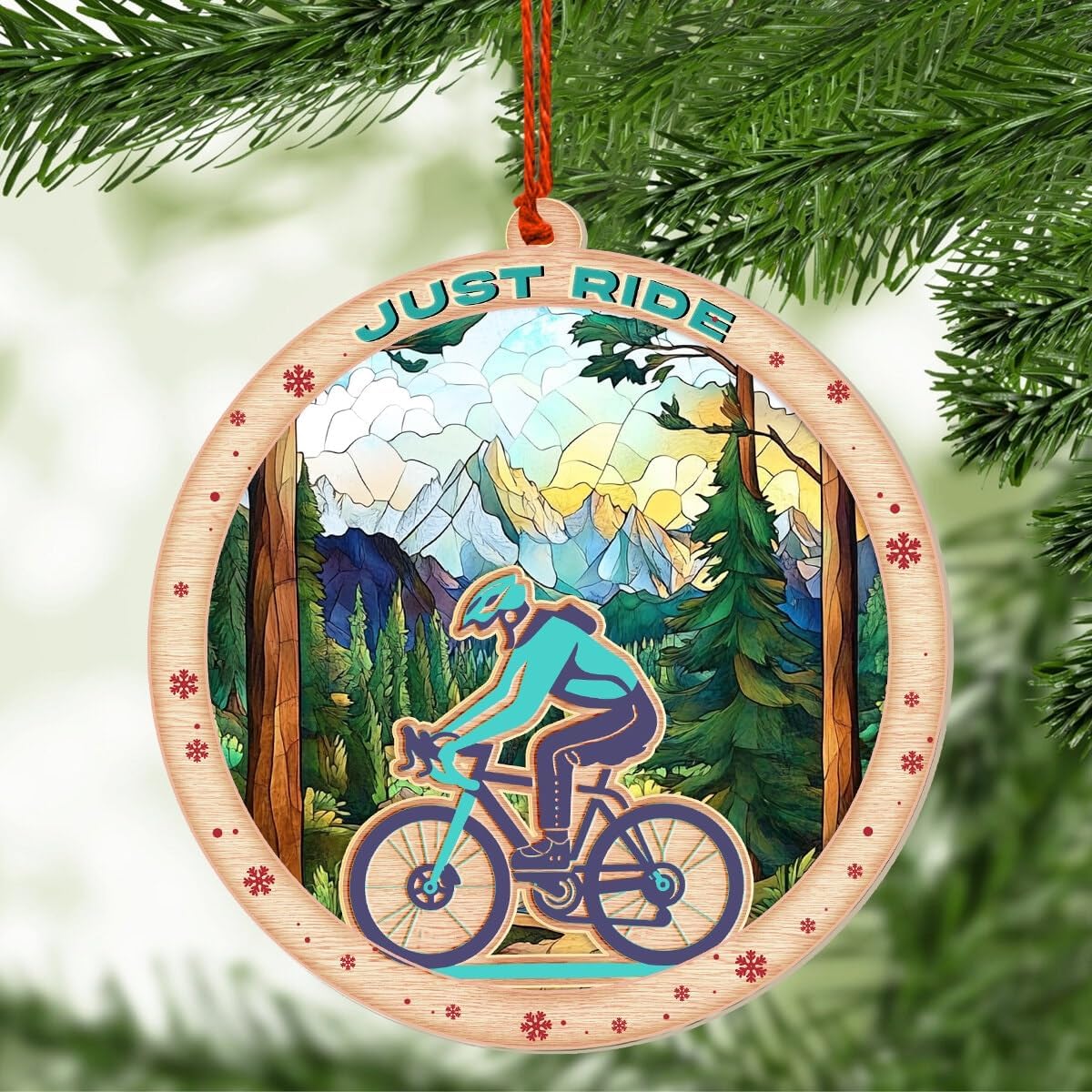 Biking Bicycle Christmas Ornament, Christmas Tree Holiday Ornament for Bike Lovers, for Cyclist, Bikers, Cycling, Racing Enthusiasts