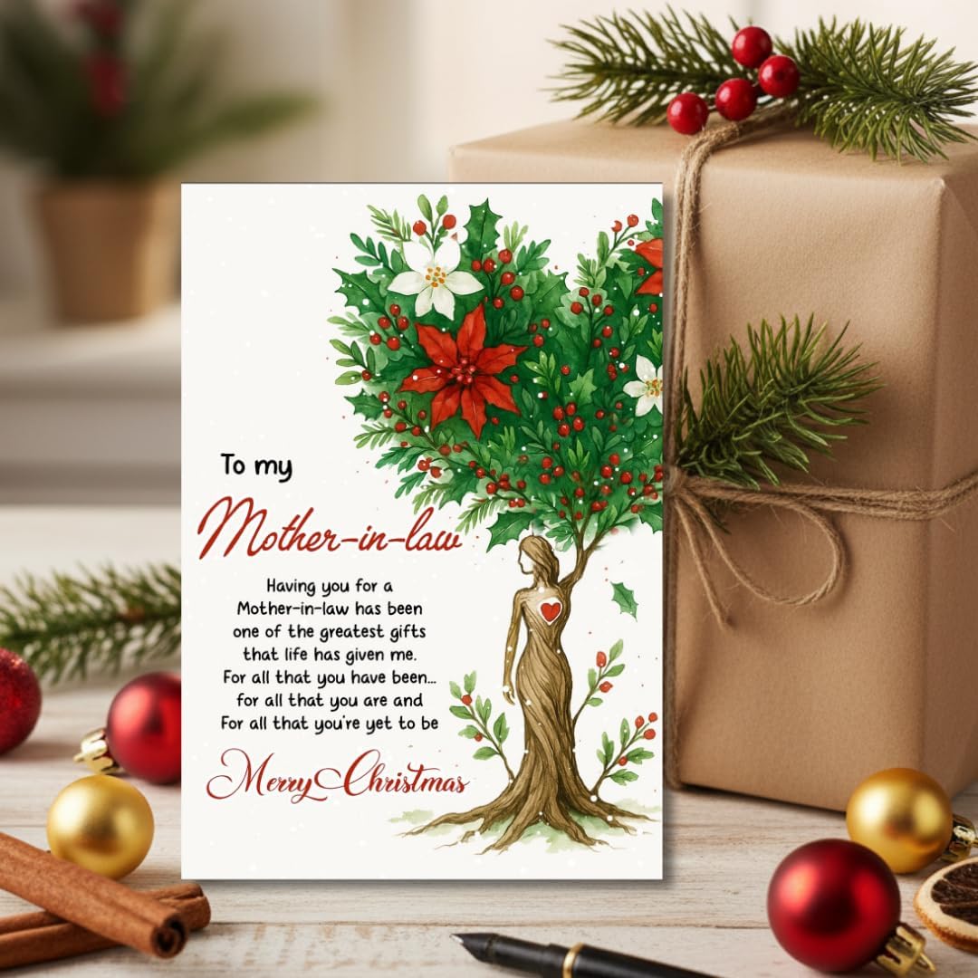 Christmas Card for Mother-in-Law from Daughter-in-Law – Thoughtful Holiday Greeting with a Heartfelt Festive Message