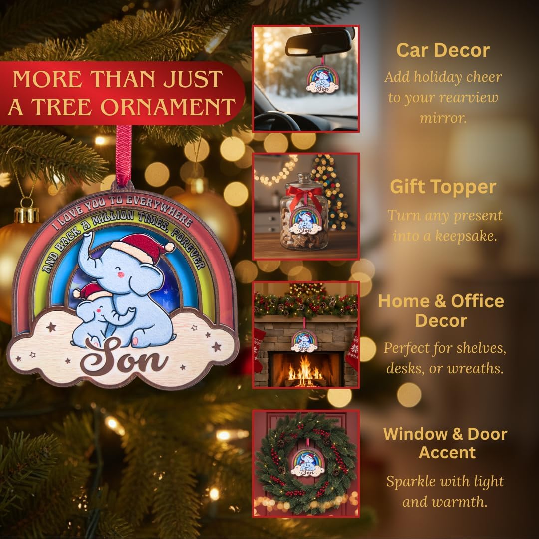 Son Ornament 2026, Son Christmas Ornament from Mom and Dad, Ornament for Sons, Keepsake Gift for Sons, Christmas Tree Hanging Decoration, Unique Xmas Gift, Home Decor