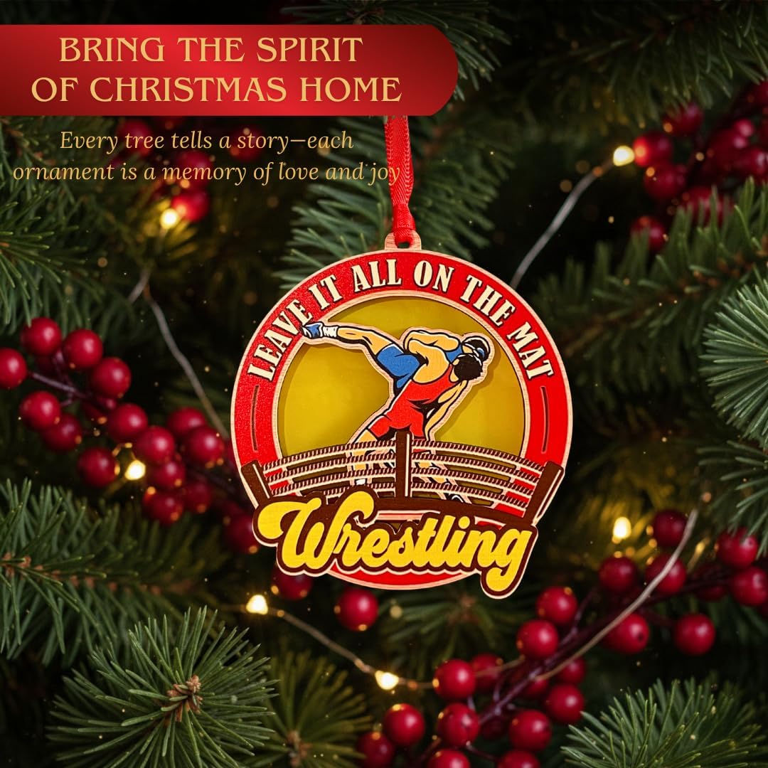 Wrestling Christmas Ornament 2026, Girls Boys Wrestling Ornament for Christmas Tree, Wrestler Ornaments, Wrestler Ornaments for XmasTree, Unique Holiday Decoration, Home Decor