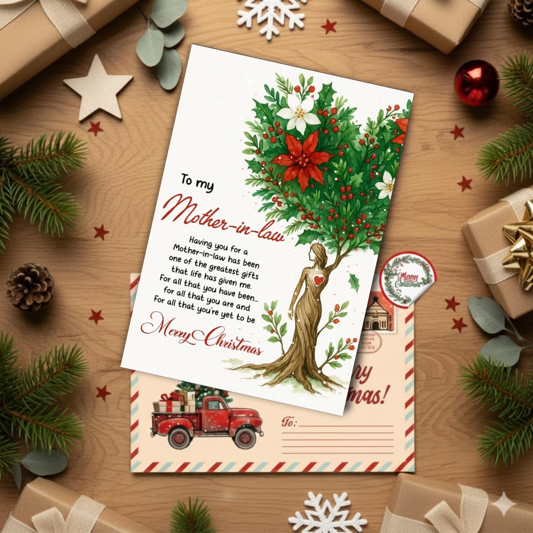 Christmas Card for Mother-in-Law from Daughter-in-Law – Thoughtful Holiday Greeting with a Heartfelt Festive Message