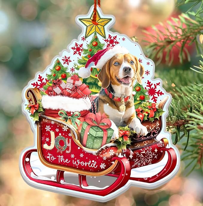 Beagle Ornaments for Christmas Tree - Beagles Dog Aluminum Ornament (NOT 3D) - Beagle Gifts for Women, Dog Lovers, Dogmom - Christmas Ornaments 2025 Hanging Tree Decor