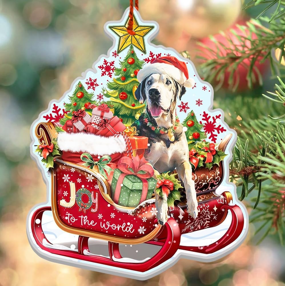 Great DANE Christmas Ornament for Great DANE Lovers - Christmas Decorations 2024 for Great DANE Lovers, Pet Lovers - Great DANE Dog Aluminum Ornaments (NOT 3D) for Christmas Tree
