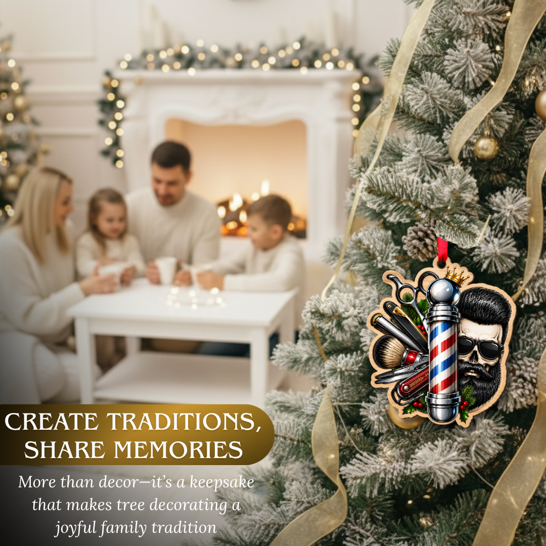 Barber Ornament for Hairstylists, Christmas Tree Decoration, Holiday Hanging Decor, Gifts for Men and Women