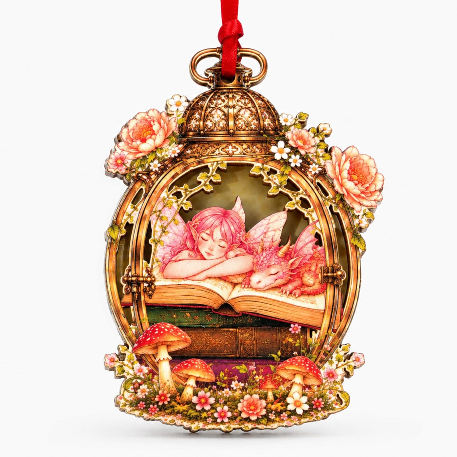 Book Christmas Ornament 2026, Book Ornaments for Christmas Tree, Stack of Books Ornament, Wood & Acrylic Gift