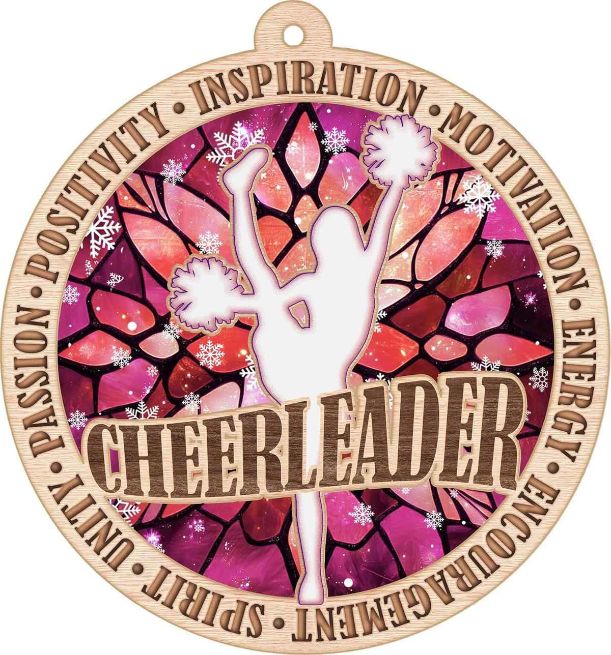 Cheerleader Christmas Ornament, Cheer Ornament, Cheerleading Hanging Xmas Ornament, for Cheer Enthusiasts, Cheer Girl, Dancer, Kids, Sports Fan