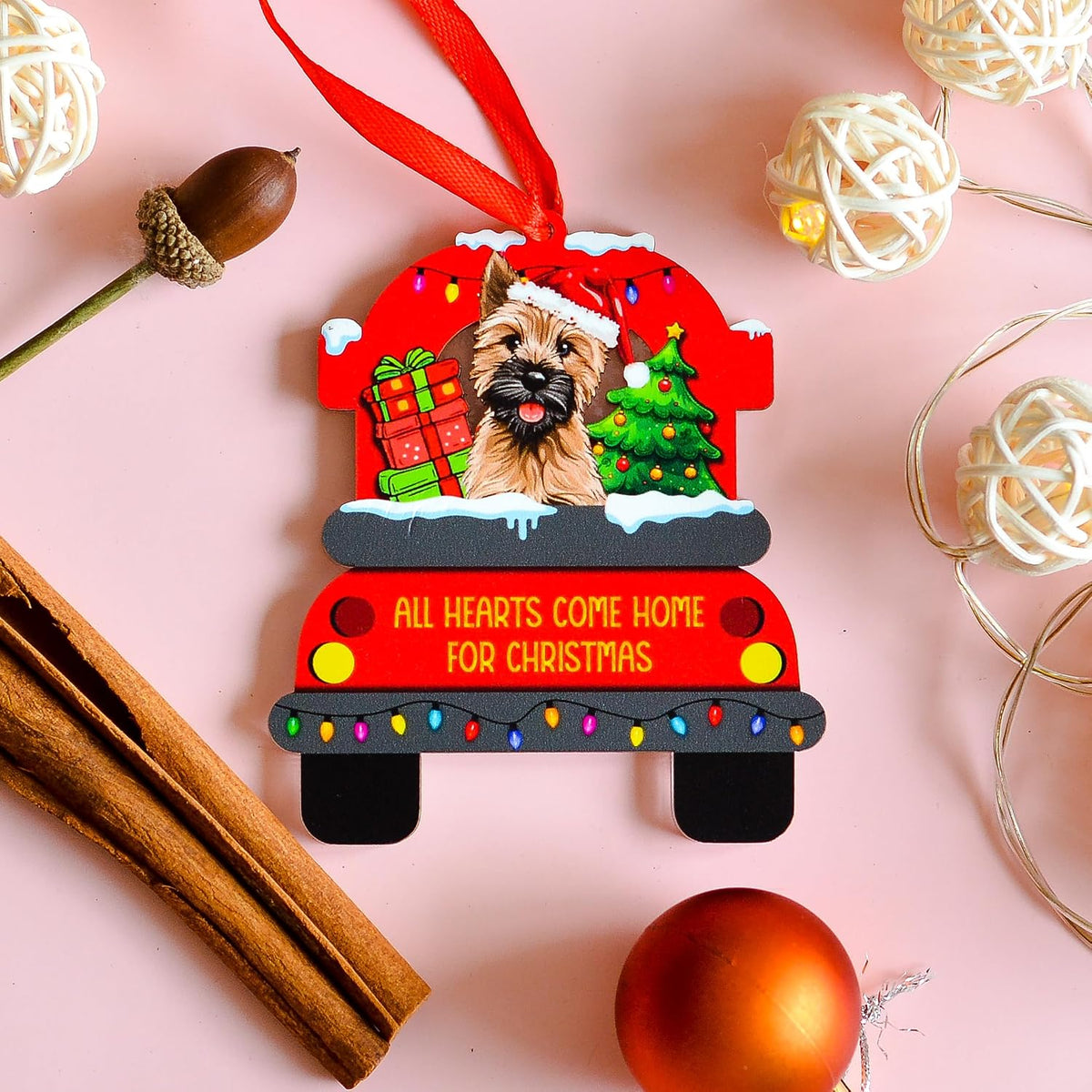 Cairn Terrier Christmas Ornament, Dog Lover Tree Decor Keepsake, Holiday Gift for Cairn Terrier Owners