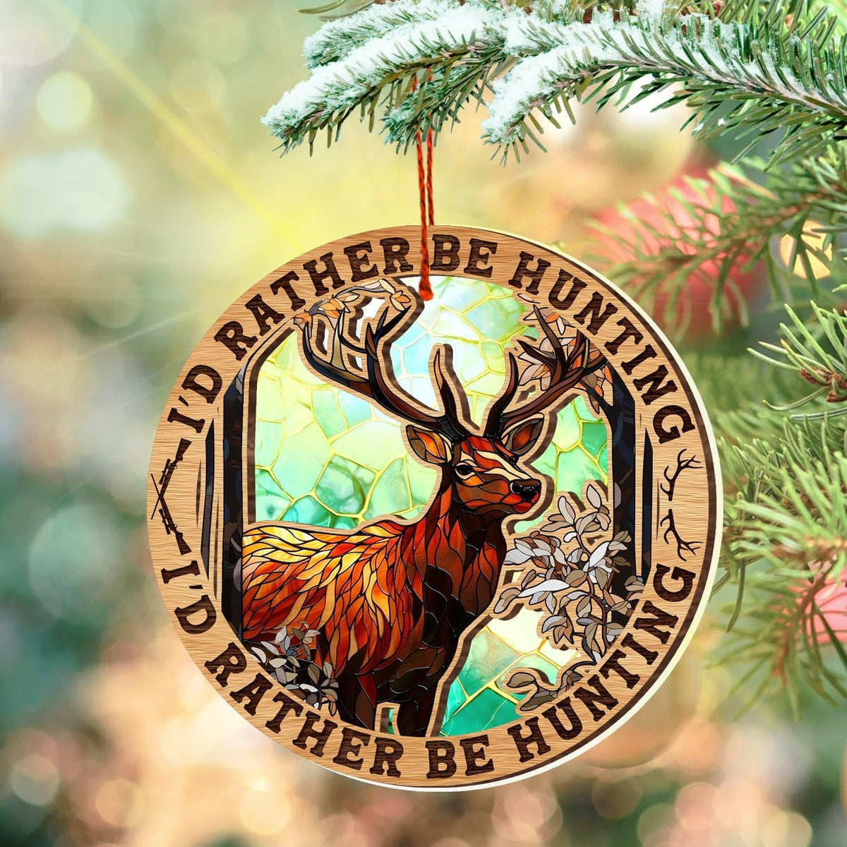 Deer Christmas Ornament, Hunting Theme Holiday Decor, Rustic Wildlife Keepsake Gift for Hunters and Outdoor Lovers