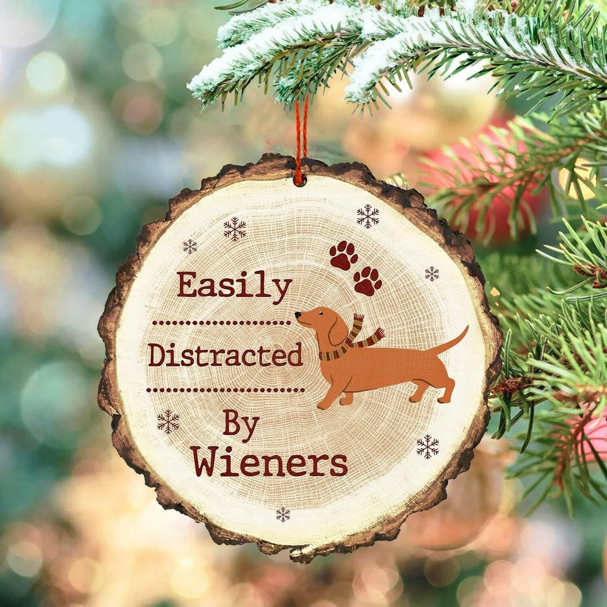 Dachshund Christmas Ornament, Wiener Dog Tree Decoration, Cute Dog Lover Keepsake Gift for Women and Pet Owners