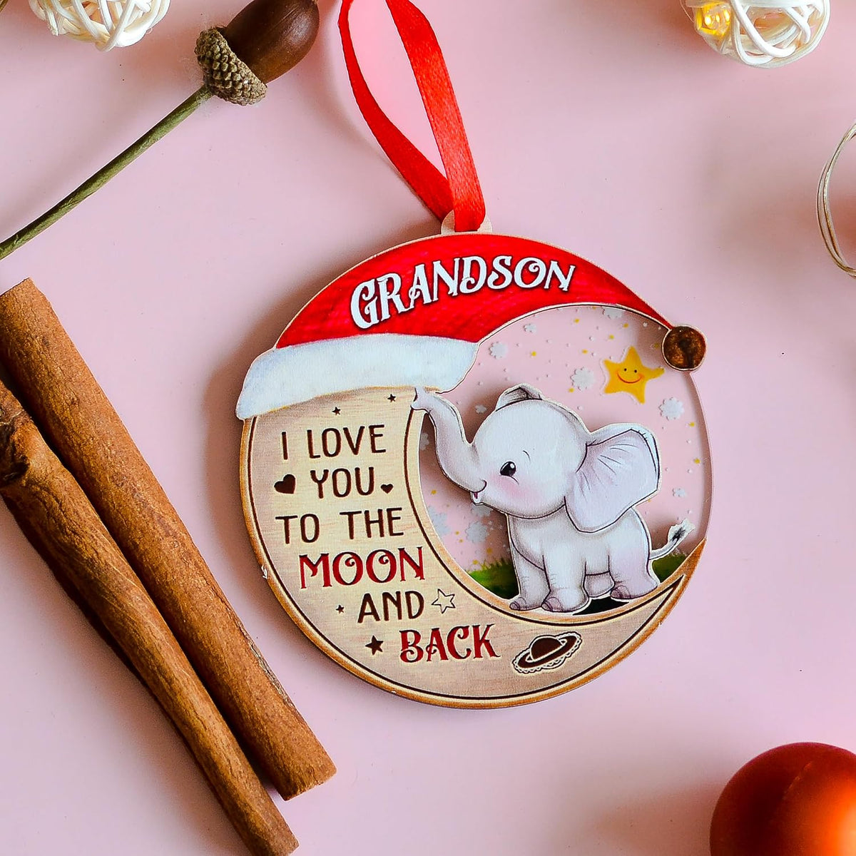 Christmas Ornament for Grandson, Grandson Ornament for Christmas Tree, for Grandson from Grandma, Grandpa, Grandparents