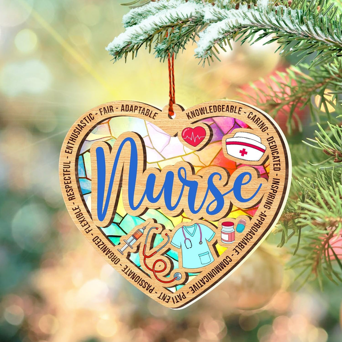 Nurse Christmas Ornament, RN Appreciation Tree Decor, Healthcare Keepsake Gift for Nurses, Graduates and Medical Professionals