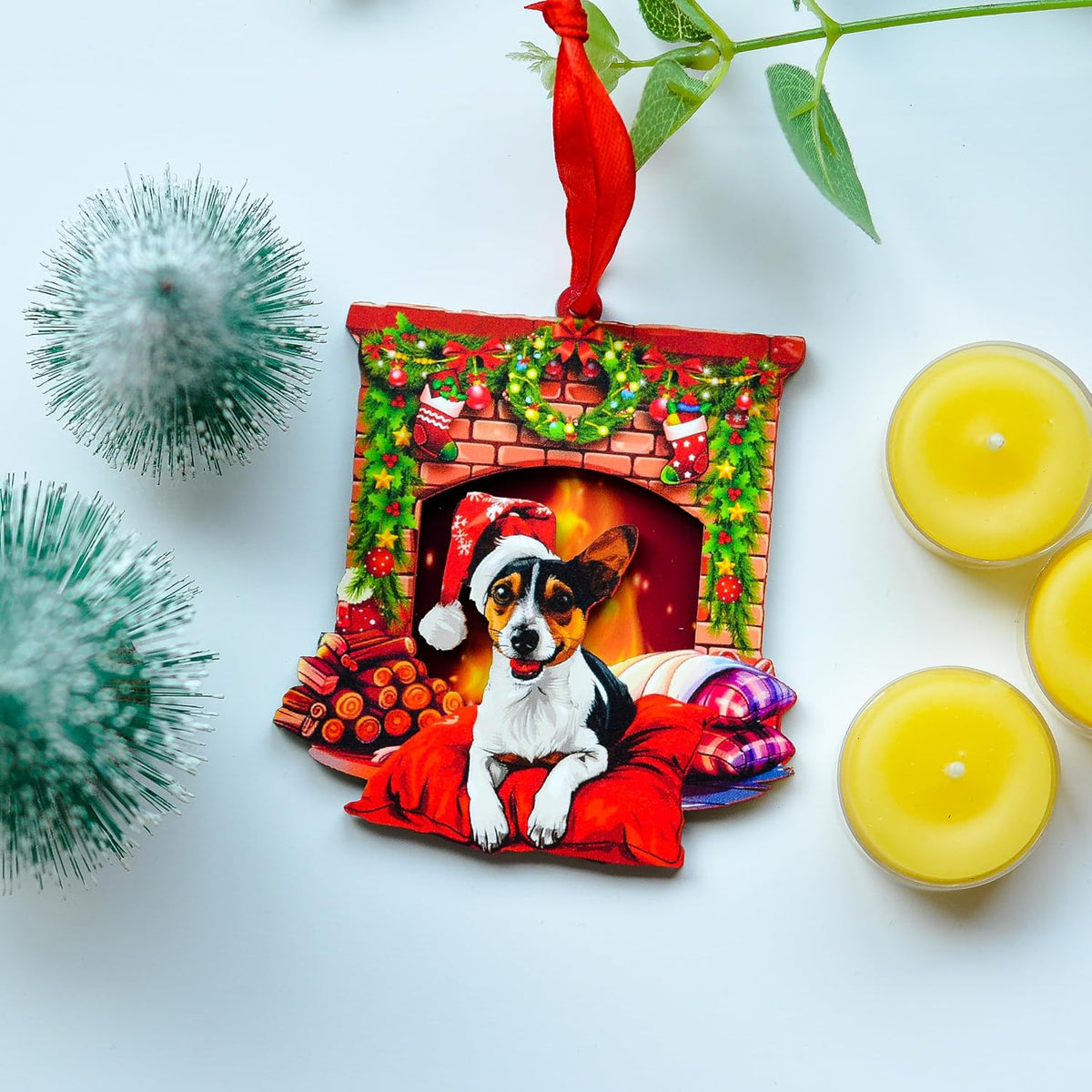 Rat Terrier Christmas Ornament, Dog Lover Keepsake Tree Decor, Holiday Gift for Rat Terrier Owners and Families