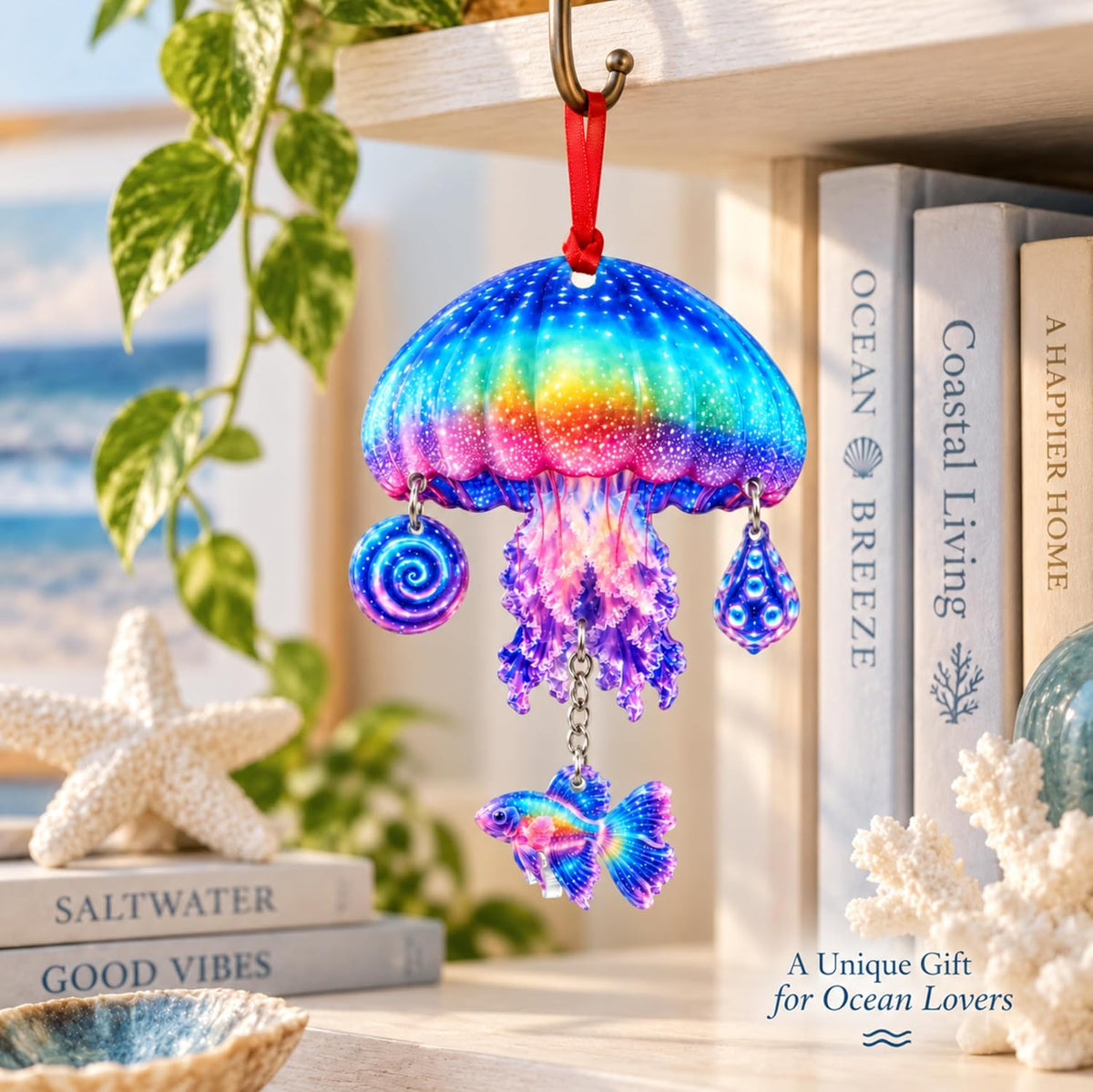 Jellyfish Christmas Ornament 2026, Jellyfish Ornaments for Christmas Tree, 1 Set 4pcs Jelly Fish Ornaments