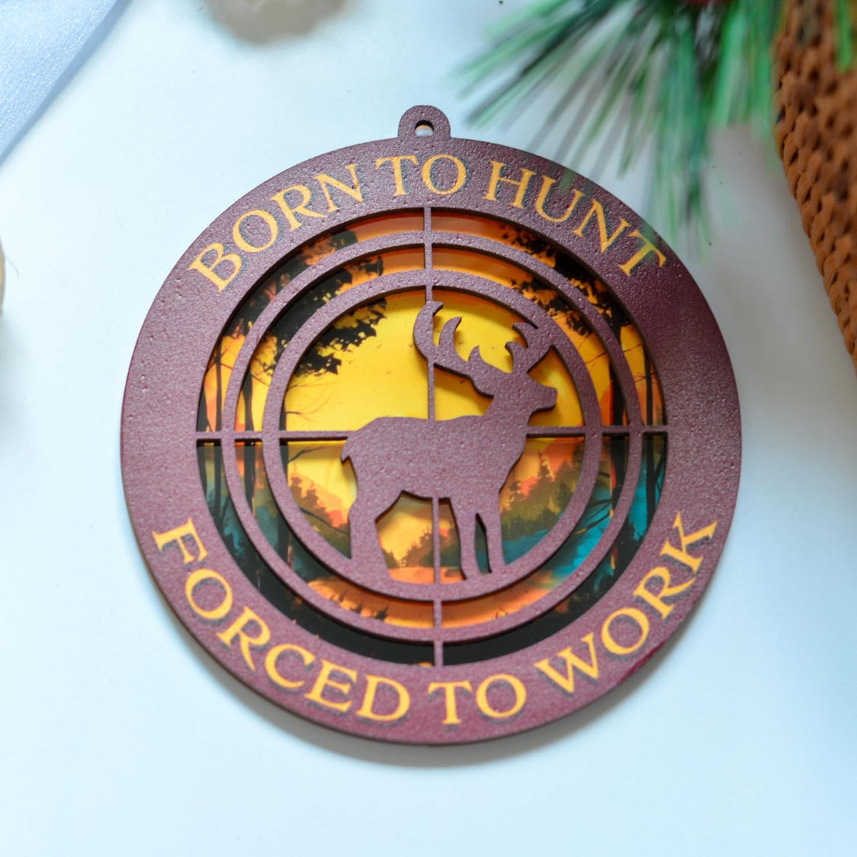 Hunting Christmas Ornament, Deer Hunting Xmas Tree Decor, for Hunters, Hunting Enthusiasts, Hunting Lovers, Him Men Her Women, Hunter Keepsake