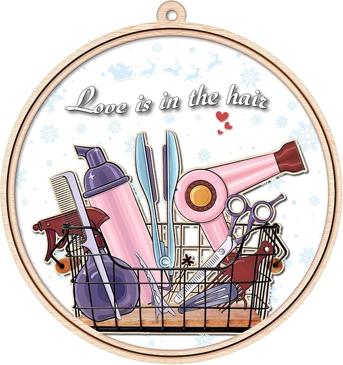 Hairstylist Christmas Ornament, Barber Christmas Ornaments for Hairstylist Hairdresser, Salon Hairdressing Keepsake, for Hair Stylists, Men, Women
