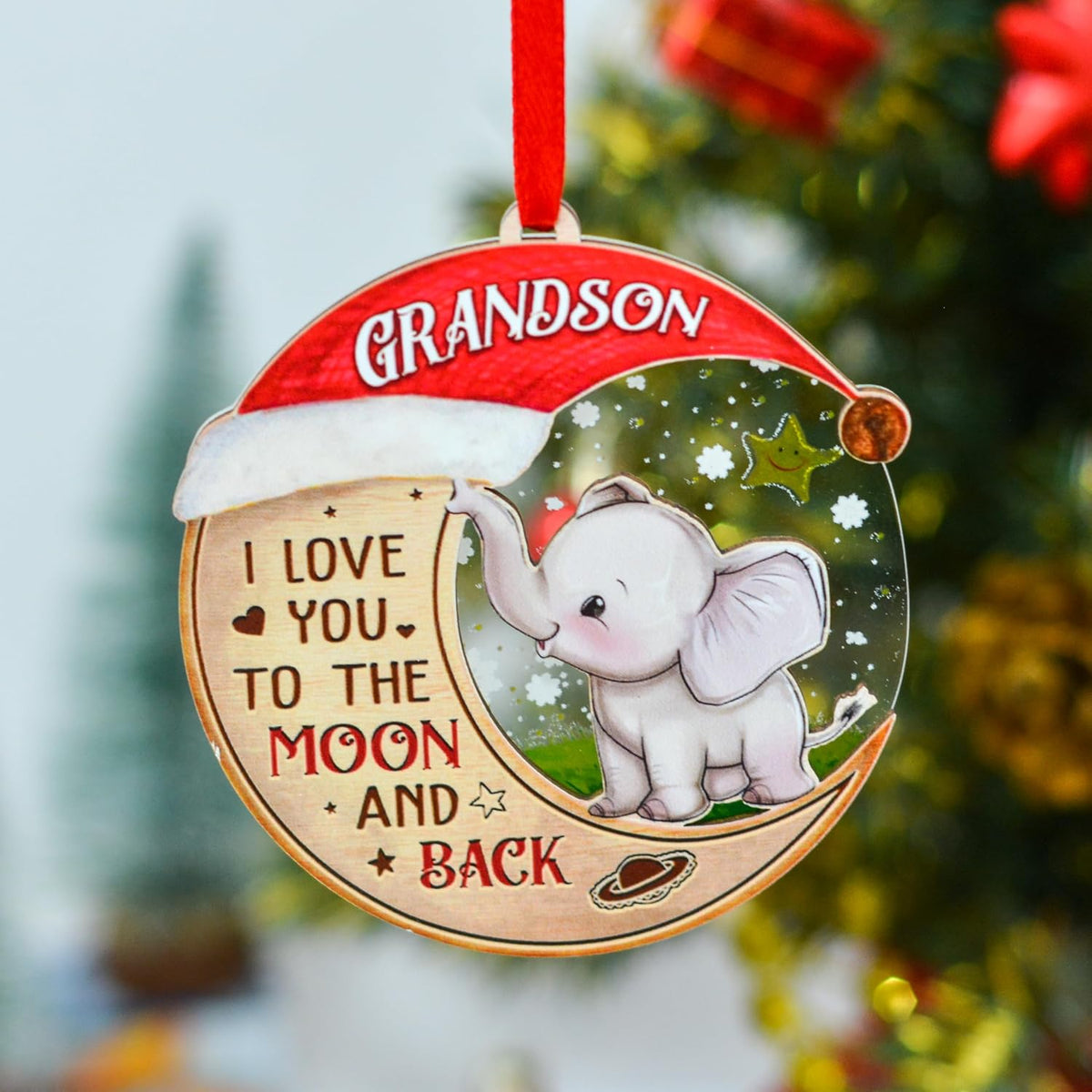 Christmas Ornament for Grandson, Grandson Ornament for Christmas Tree, for Grandson from Grandma, Grandpa, Grandparents