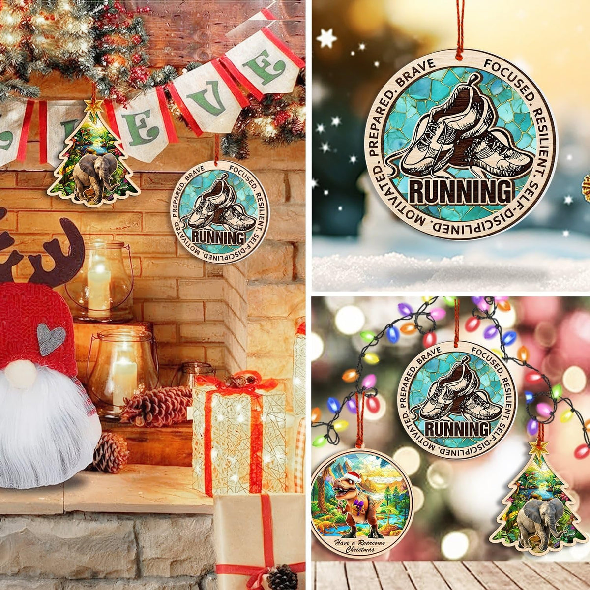 Running Ornaments - Runner Ornaments for Christmas Tree - Suncatcher Ornaments for Half Marathon Runner for Runing Lovers, Runner Women, Men - Best Gifts for Runners