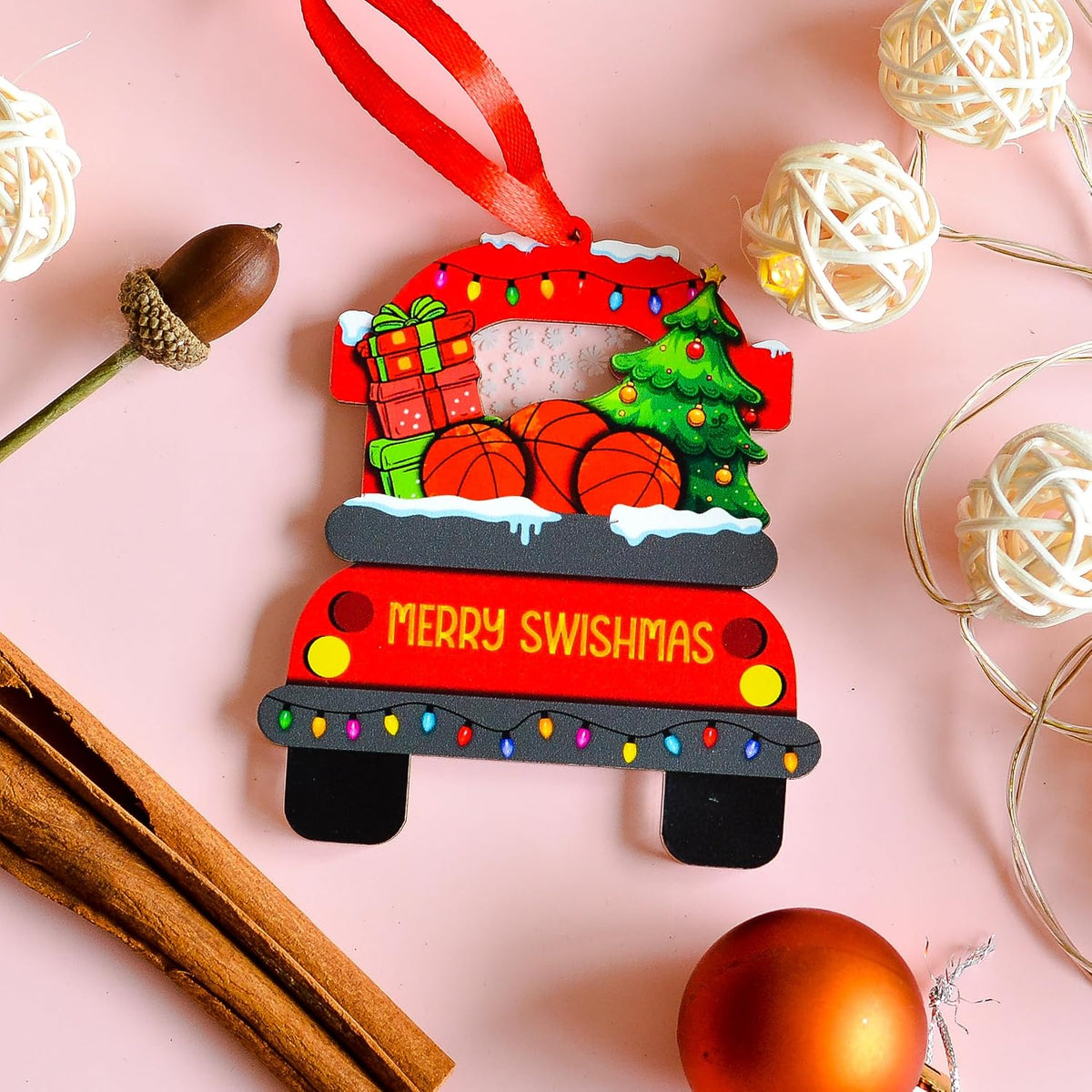 Basketball Christmas Ornament for Basketball Lover, for Basketball Fans, Players, Team, Basketball Keepsake Hanging Christmas Ornament Tree Decor