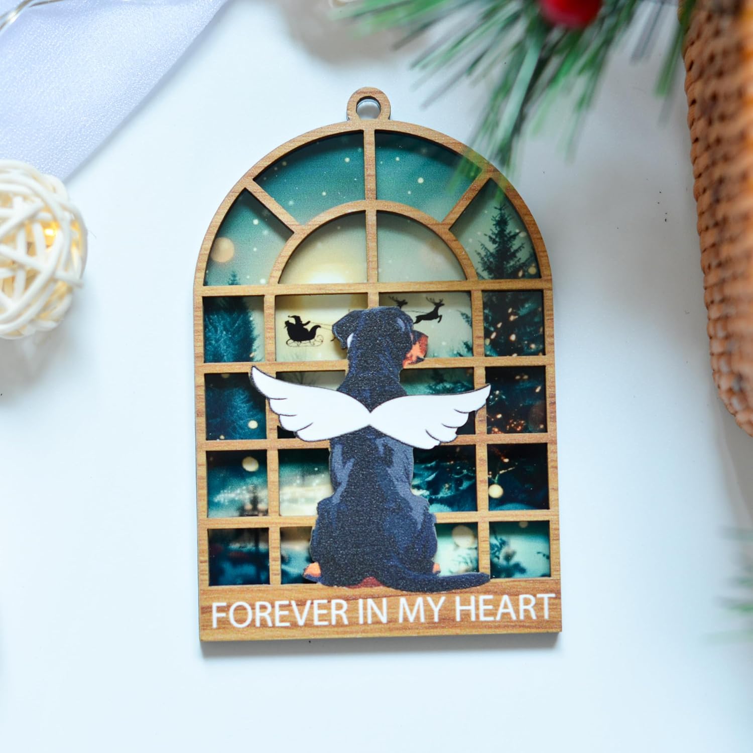 Rottweiler Christmas Ornament, for Rottweiler Owner, Rottweiler Lover, Dog Mom, Dad, Rottweiler Memorial Ornament Gift for Loss of Dog Tree Decor