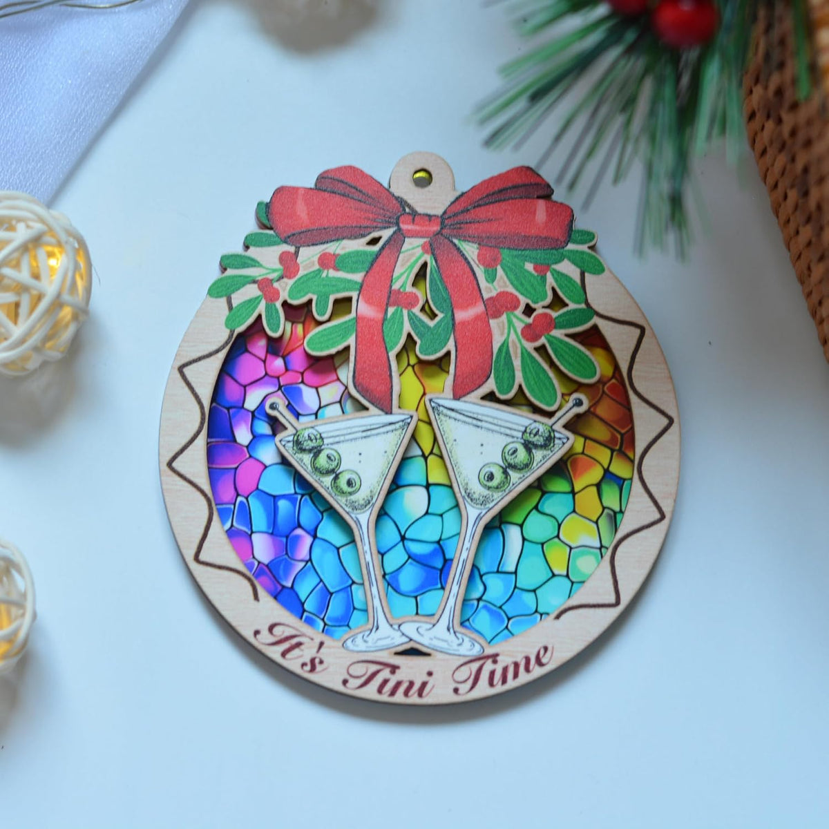 Martini Christmas Ornament, Martini Wine Cocktail Glass Christmas Ornament, Xmas Gift for Drink Connoisseurs, Ornaments for Christmas Tree Martini